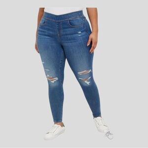 Torrid Jeggings Pull On Distressed Lean Jean Skinny Super Soft High Rise - 2X